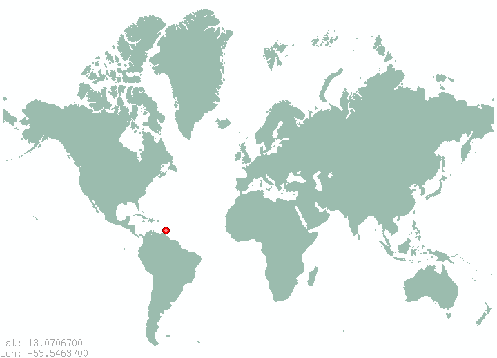 Oistins in world map